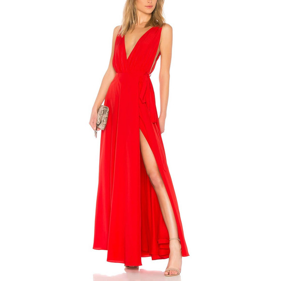 Lovers + Friends Dresses Lovers Friends Leah Gown In Red Rose